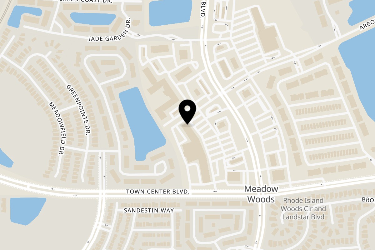 Map showing the location of Aroma Latin Cuisine & More on 13802 Landstar Blvd #110 in Orlando